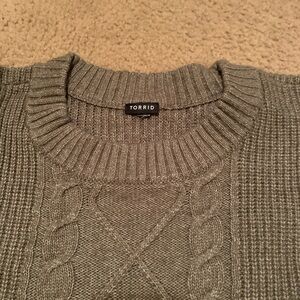 Torrid hunter green Cable Knit Sweater